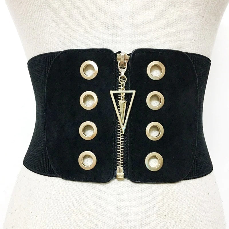 Centura de talie, neagra, tip corset, elastica, Hosea C2