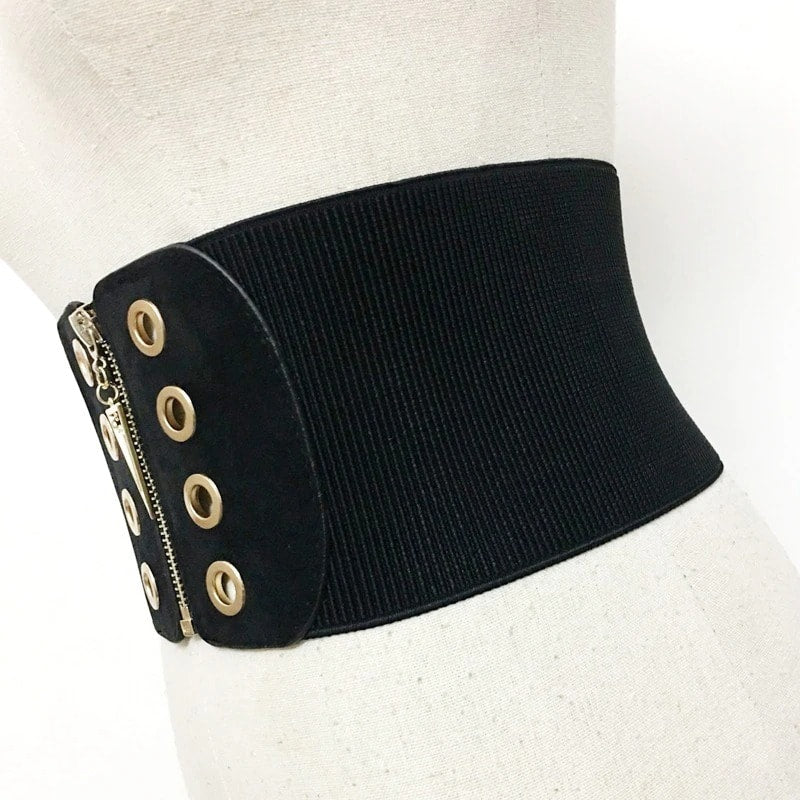 Centura de talie, neagra, tip corset, elastica, Hosea C2
