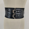 Centura de talie, neagra, tip corset, elastica, cu catarame, Ferdi C1