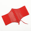 Centura de talie, rosie, tip corset, elastica, din piele ecologica, Alfast C1