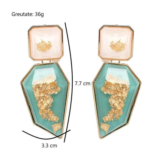 Cercei forme geometrice, turquoise, Ellsif C7 - Pursehuit.ro