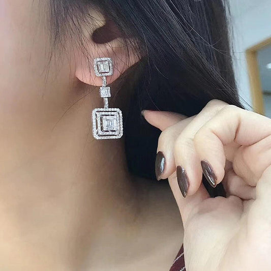 Cercei argintii, cu pietre din zirconiu, Natasha C15 - Pursehuit.ro