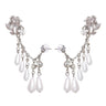 Cercei argintii, ear cuff, cu pietre si perle, Andine C11 - Pursehuit.ro