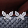 Cercei argintii, forma de fluture, cu pietre din zirconiu, Sinikka C18 - Pursehuit.ro