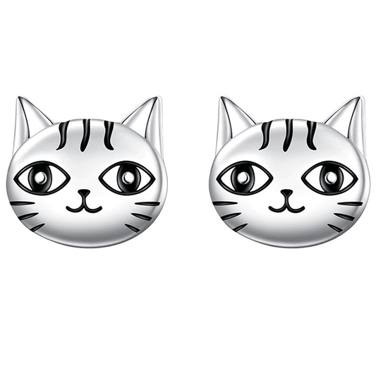 Cercei argintii, forma de pisica, Sidney C15 - Pursehuit.ro