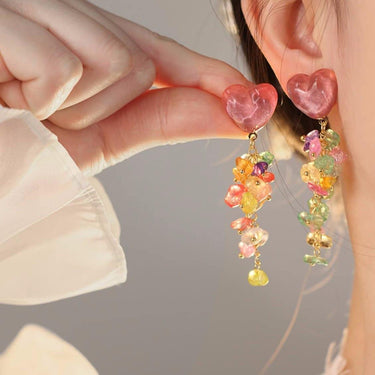 Cercei aurii, cu clips si cristale multicolore, Eleanor C4 - Pursehuit.ro