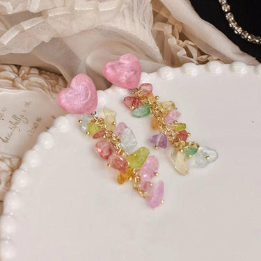 Cercei aurii, cu clips si cristale multicolore, Eleanor C4 - Pursehuit.ro