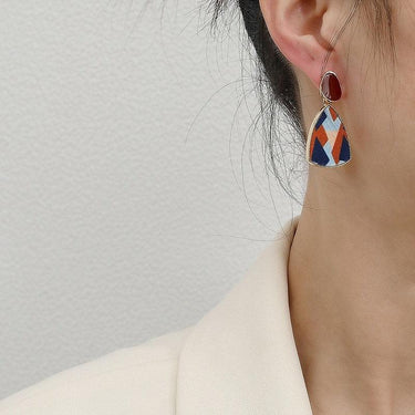 Cercei aurii, cu clips si forme geometrice, Salmina C1 - Pursehuit.ro