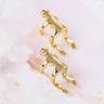 Cercei aurii, ear cuff, forma umana, Dahlia C18 - Pursehuit.ro