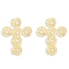 Cercei aurii, forma de cruce, cu perle, Seia C1