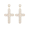 Cercei aurii, forma de cruce, cu pietre, Philomena C2