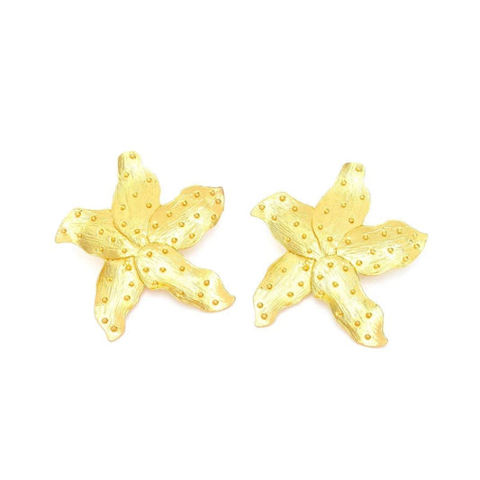 Cercei aurii, forma de floare, Marck C22 - Pursehuit.ro