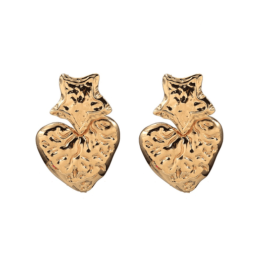 Cercei aurii, forma de inima, Anka C5 - Pursehuit.ro