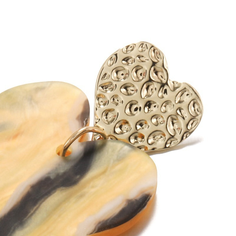 Cercei aurii, forma de inima galbena, Solvay C19