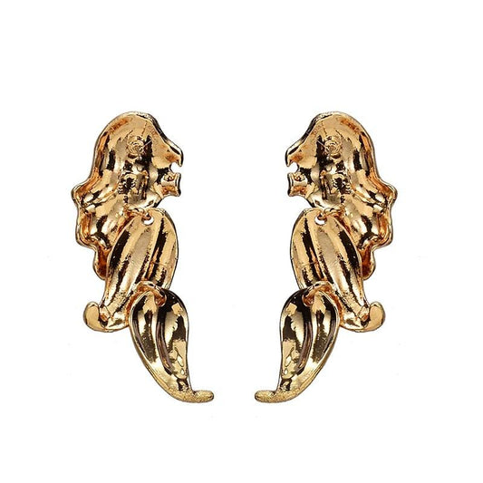 Cercei aurii, forma de petale, cu pietre, Zelma C4 - Pursehuit.ro