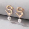Cercei aurii, forma de sarpe, cu perle, Storma C7