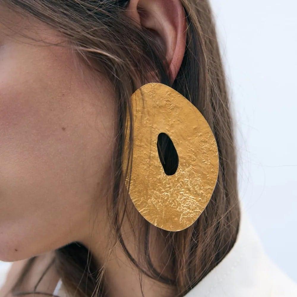 Cercei aurii, forma ovala, Marcus C22 - Pursehuit.ro