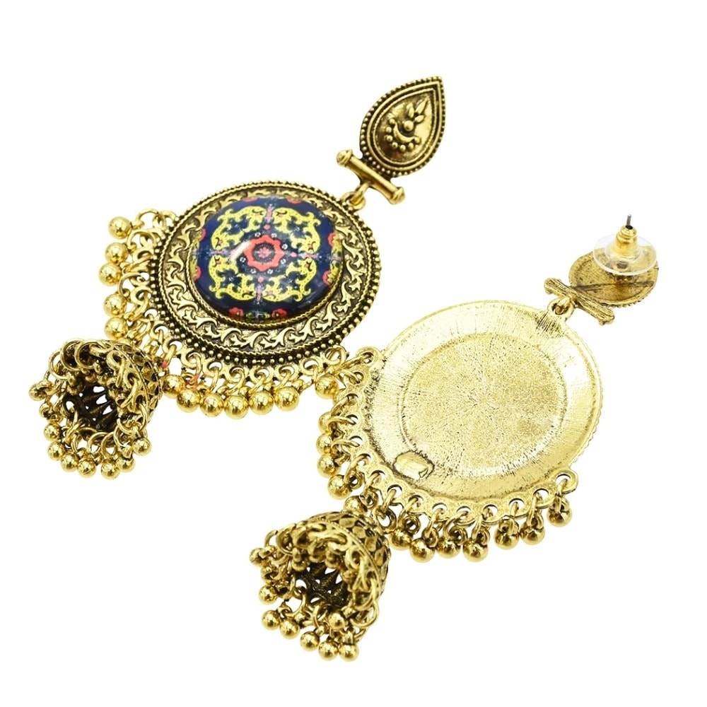 Cercei aurii, stil indian, cu clopotei, Solveg C14