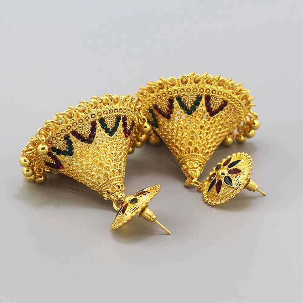 Cercei aurii, stil indian, forma de clopotel, Eviane C20