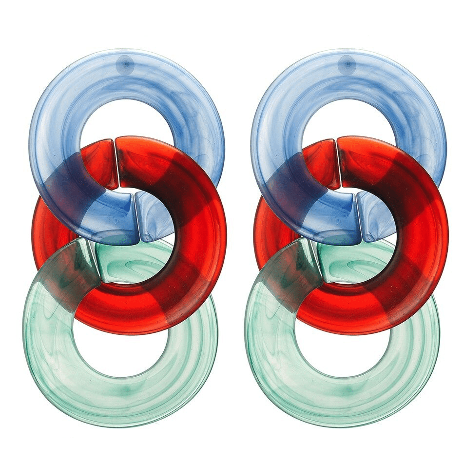 Cercei multicolori, cu cercuri imbinate, Rubina C5