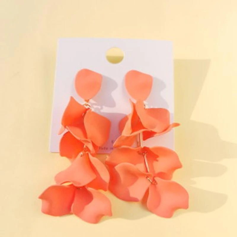 Cercei portocalii, cu petale, Laureta C17