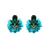 Cercei turquoise, forma de floare, cu pietre verzi, Zelda C6