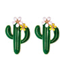 Cercei verzi, forma de cactus, cu flori, Athina C19 - Pursehuit.ro