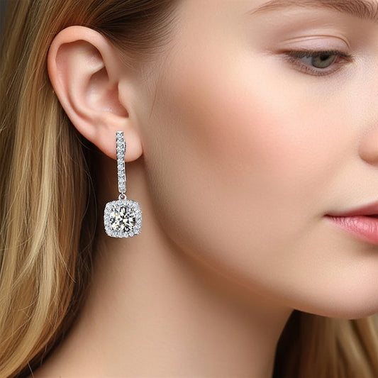 Cercei argintii, cu pietre din zirconiu, Sirianna C12