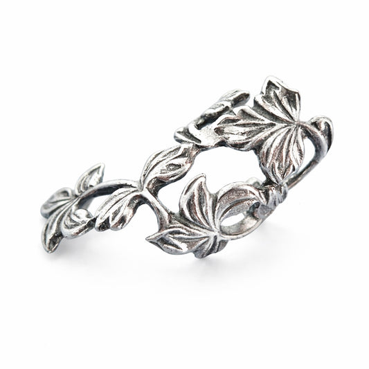 Cercei ear cuff, argintii, cu frunzulite, Thordis C19