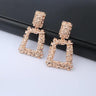 Cercei rose gold, cu clips si textura incretita, Binta C6 - Pursehuit.ro