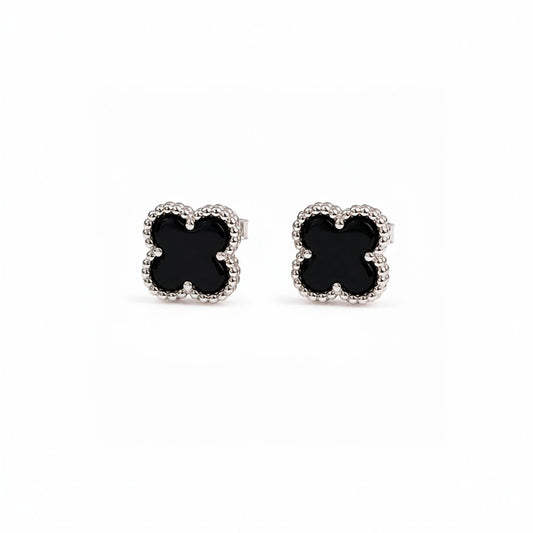 Cercei argintii, din otel inoxidabil 316L, forma de floricele, suflati cu aur 18K PVD, Gaelle C14