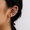 Cercel ear cuff, argintiu, forma de sarpe, Rissa C14