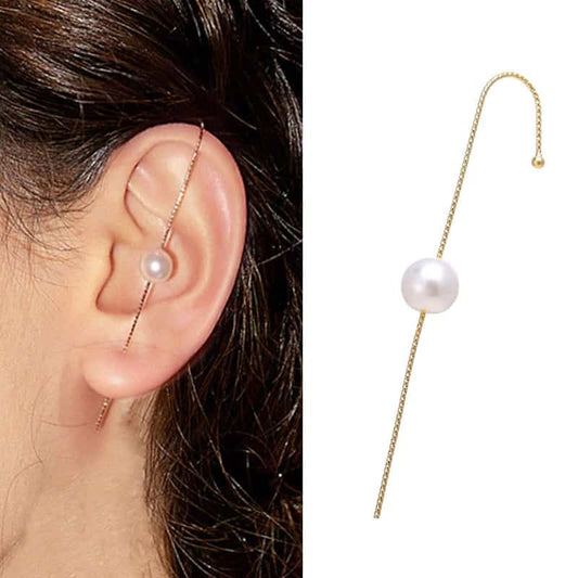 Cercel ear cuff, auriu, cu perla, Moonika C21