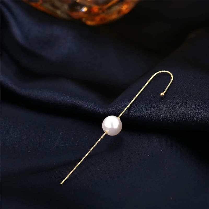 Cercel ear cuff, auriu, cu perla, Moonika C21