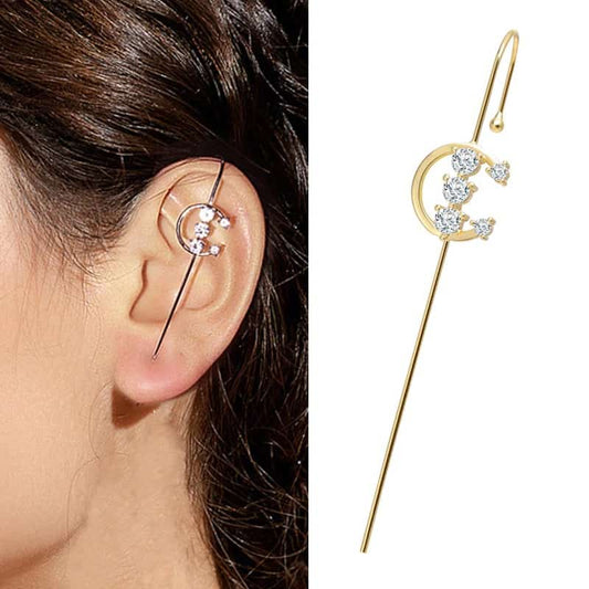 Cercel ear cuff, auriu, cu pietre, Monnet C21