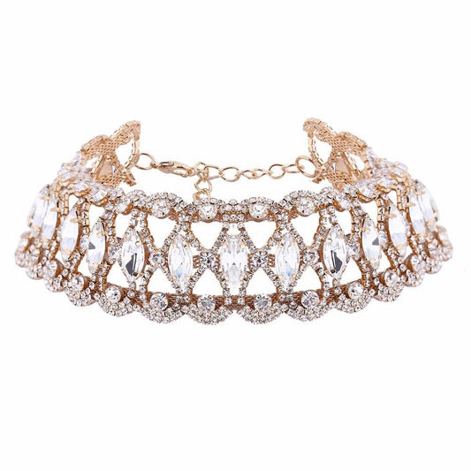 Colier Choker auriu, cu pietre, Eli C4 - Pursehuit.ro