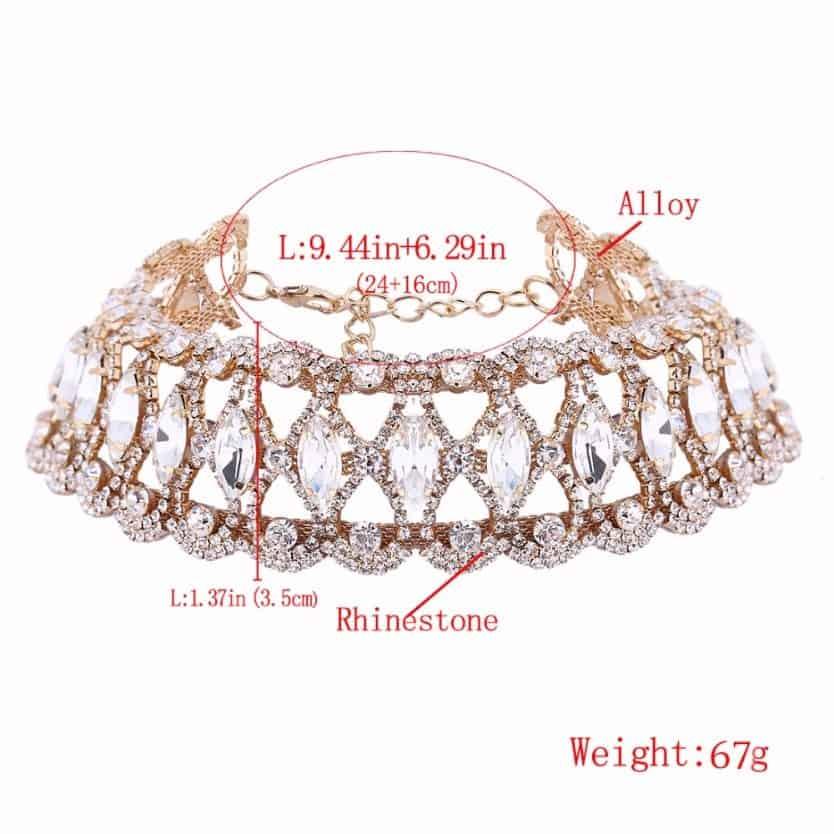 Colier Choker auriu, cu pietre, Eli C4 - Pursehuit.ro