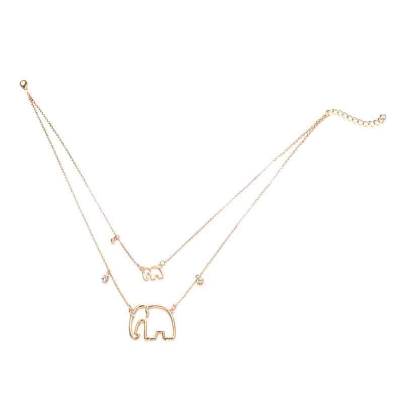 Colier auriu, cu elefanti, Ditte Gold C13