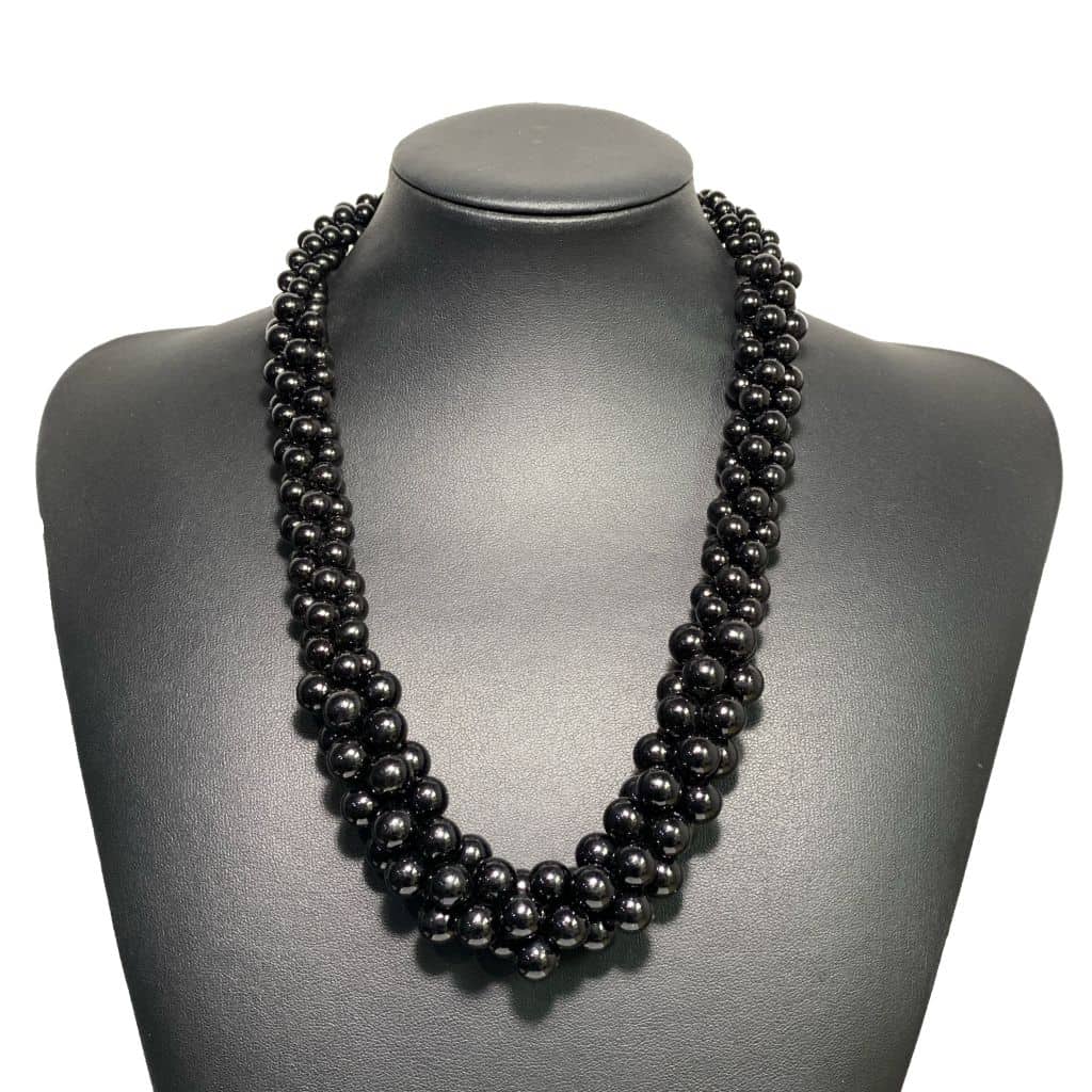Colier negru, cu perle, Evalisa C10