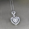 Colier argintiu, forma de inima, cu pietre din zirconiu, Perina C10
