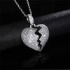 Colier argintiu, forma de inima, cu pietre din zirconiu, Safina C10 OUT