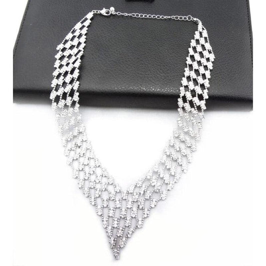 Colier argintiu, masiv, cu pietre, Philina C8 - Pursehuit.ro