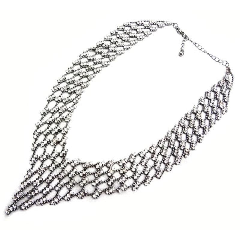 Colier argintiu, masiv, cu pietre, Philina C8 - Pursehuit.ro