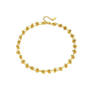Colier auriu, din otel inoxidabil, cu noduri, suflat cu aur 18k, Darleen C5 - Pursehuit.ro