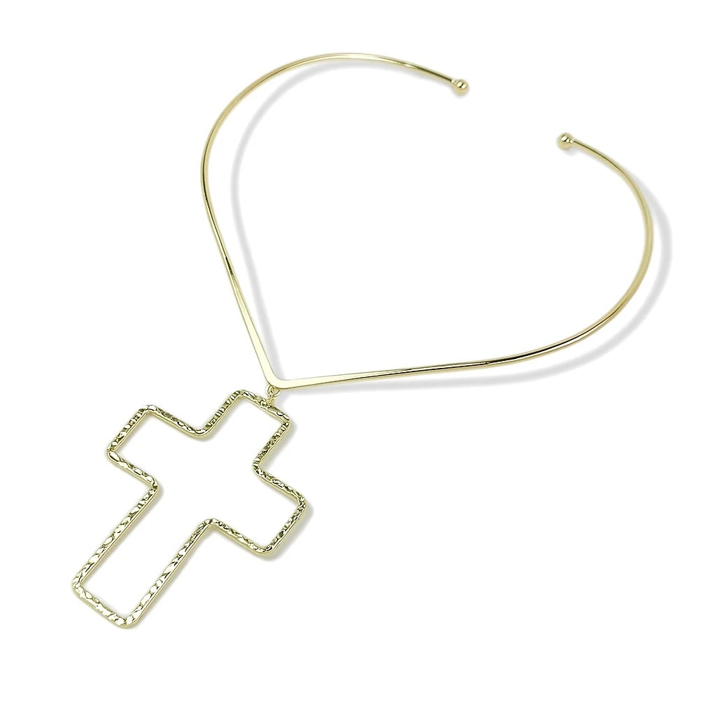 Colier auriu, cu pandantiv in forma de cruce supradimensionata, Mauro C9