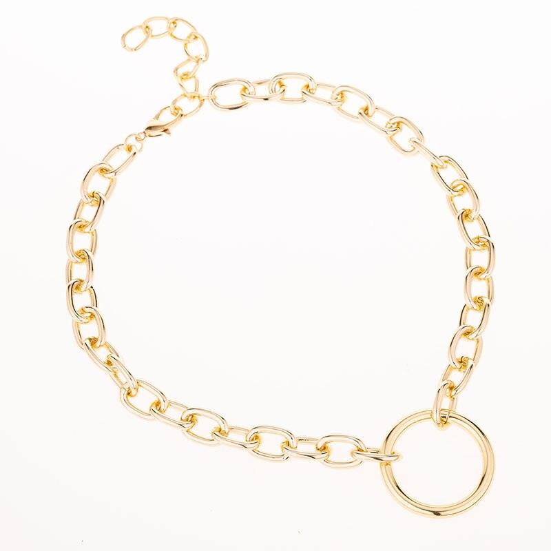 Colier auriu, cu zale si pandantiv in forma de cerc, Sebastia C2 - Pursehuit.ro