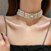 Colier choker auriu, cu perle si pietre, Enia C3