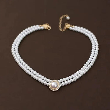 Colier choker auriu, cu perle si pietre, Otma C4 - Pursehuit.ro