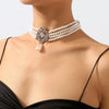 Colier choker auriu, cu pietre si perle, Elene C3