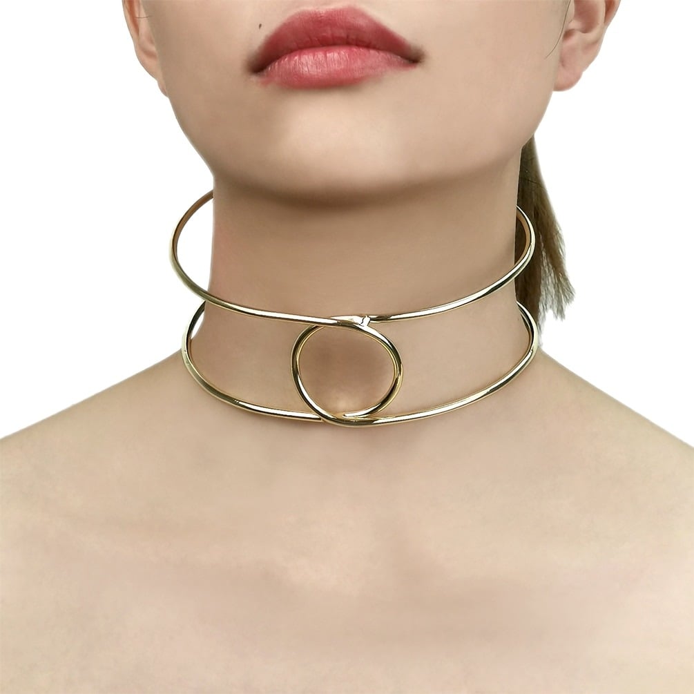 Colier choker, auriu, in 2 straturi, Casander C17